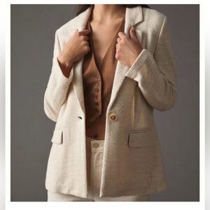 Anthropologie x Sanctuary Bryce Knit Sweater Blazer textured Cream Color